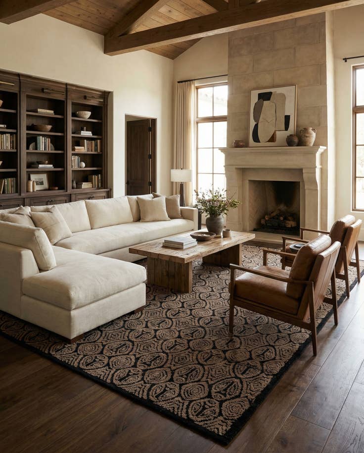 Detail image of 9' 2 x 13' 2 Hand Knotted Darya Wool Rug