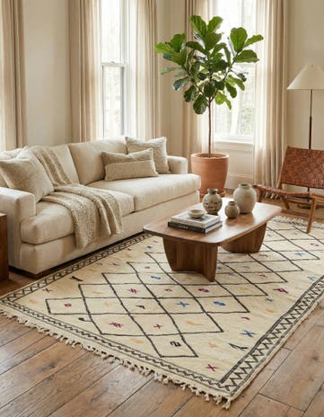 6' 3 x 9' 10 Hand Knotted Moroccan Wool Rug