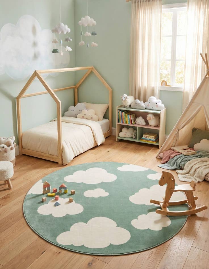 Detail image of 7' 10 x 7' 10 Whimsy Kids Round Rug