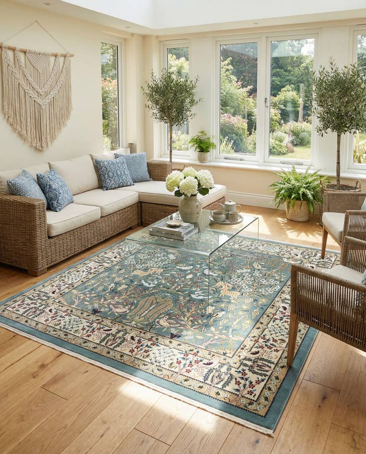 Detail image of 6' x 6' Nain Design Square Rug