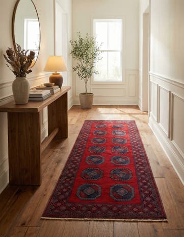 4' 8 x 9' 9 Hand Knotted Moroccan Wool Runner Rug