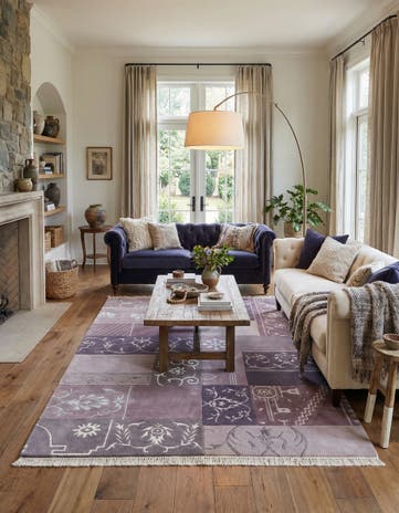 4' 7 x 6' 9 Hand Knotted Darya Wool Rug