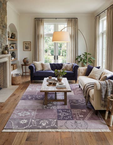 4' 7 x 6' 9 Hand Knotted Darya Wool Rug