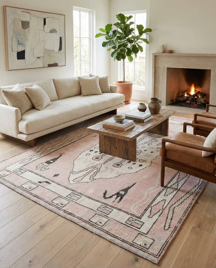 Detail image of 8' 6 x 11' 9 Hand Knotted Moroccan Wool Rug