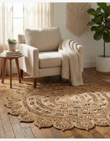 Natural Handmade Braided Jute Round Rug