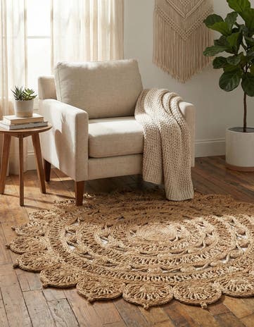 Natural Handmade Braided Jute Round Rug