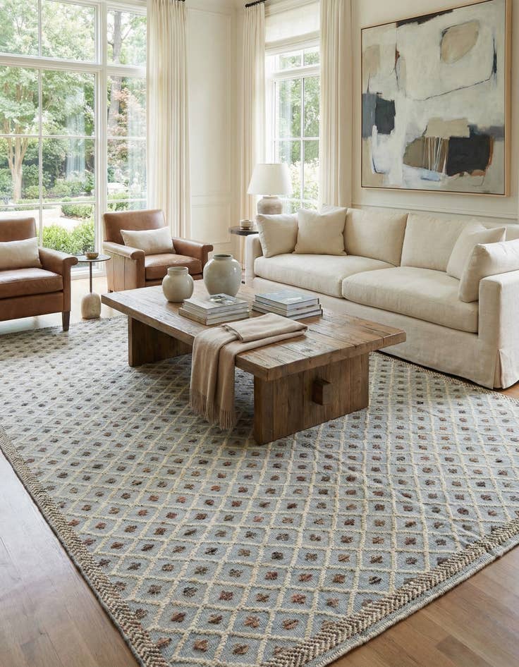 Detail image of  9' 5 x 14'  Hand Knotted Darya Wool Rug