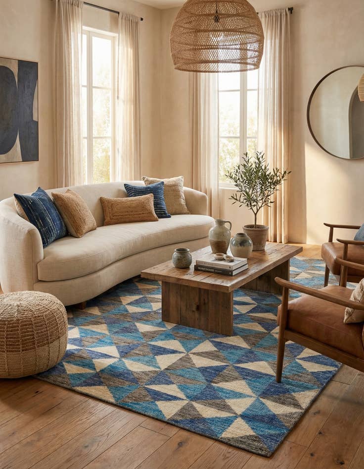 Detail image of  6' 5 x 10' 2  Hand Knotted Moroccan Wool Rug