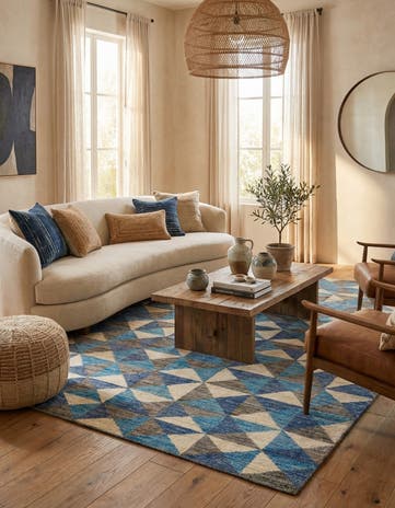 6' 5 x 10' 2 Hand Knotted Moroccan Wool Rug