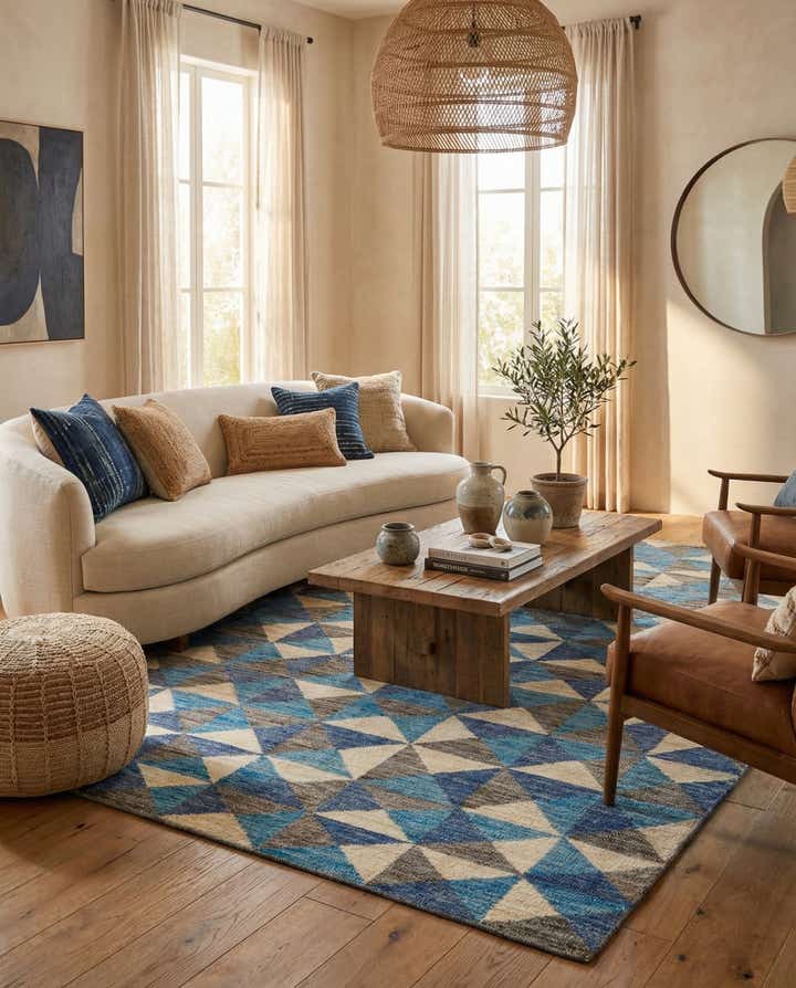 6' 5 x 10' 2 Hand Knotted Moroccan Wool Rug
