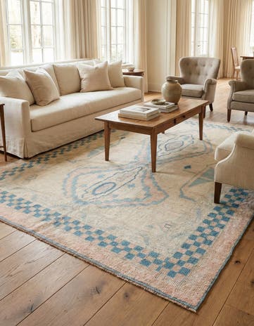 8' x 10' 7 Hand Knotted Oushak Wool Rug