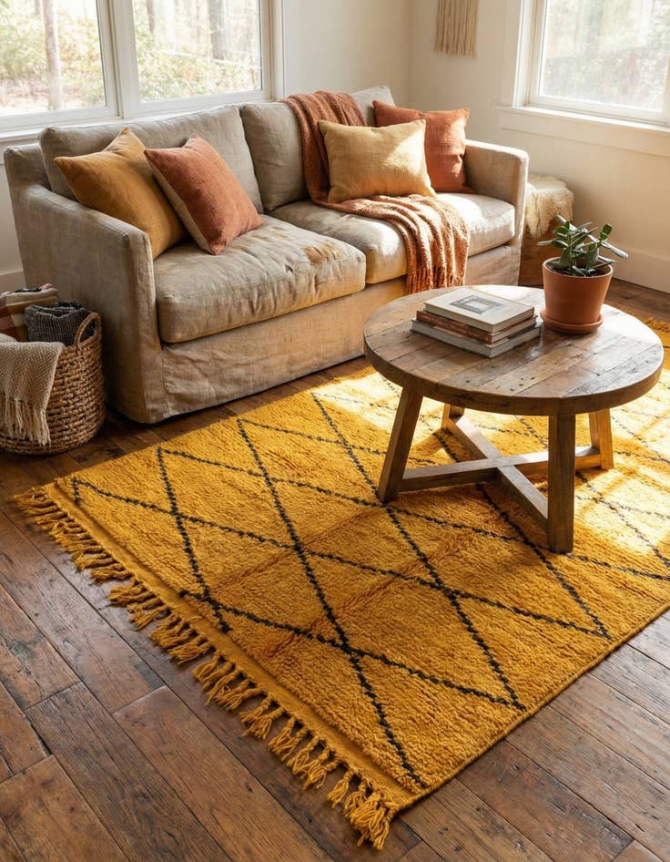 Detail image of 3' 6 x 5' 3  Hand Knotted Moroccan Wool Rug