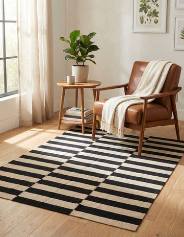 3' 3 x 4' 10 Hand Woven Kilim Modern Wool Rug