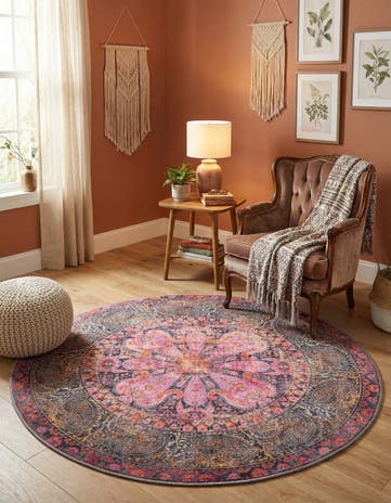 5' 3 x 5' 3 Washable Mangata Round Rug