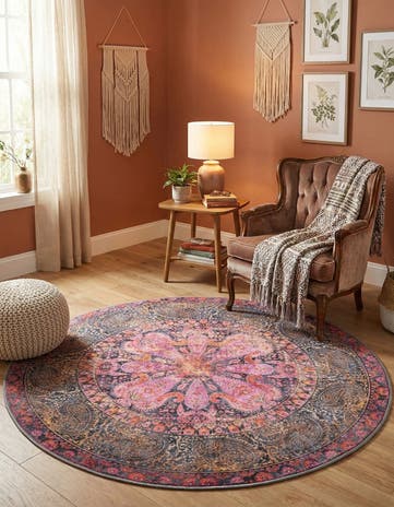 5' 3 x 5' 3 Washable Mangata Round Rug