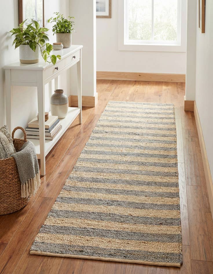 Detail image of 2' 7 x 12'  Hand Braided Jute Runner Rug