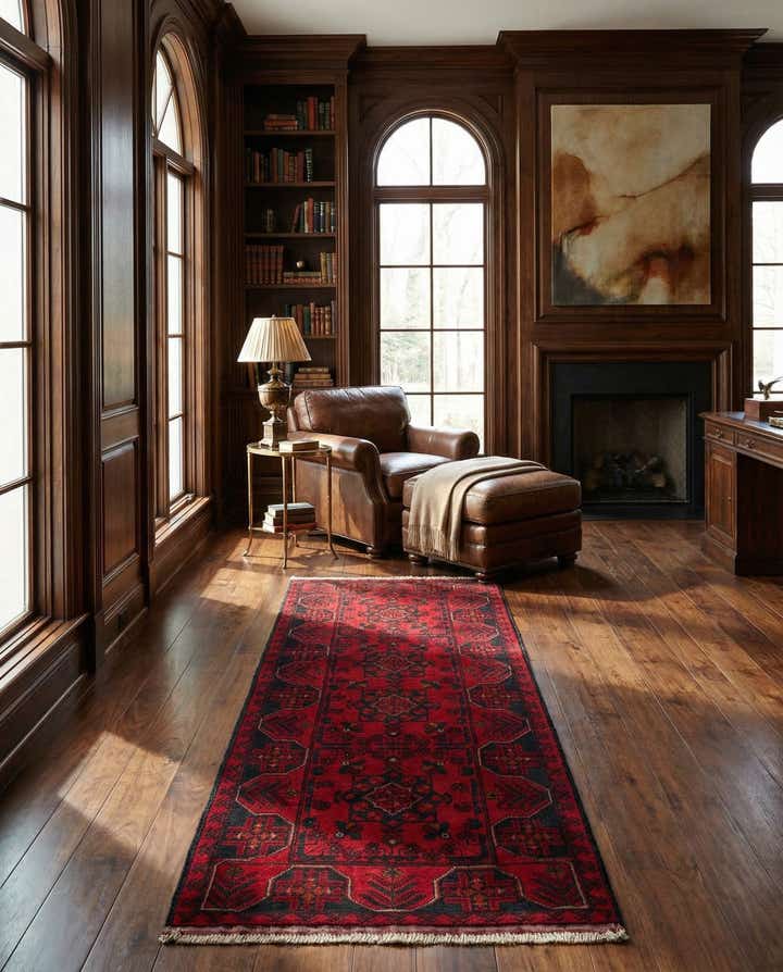2' 8 x 6' 11 Hand Knotted Khal Mohammadi Wool Runner Rug