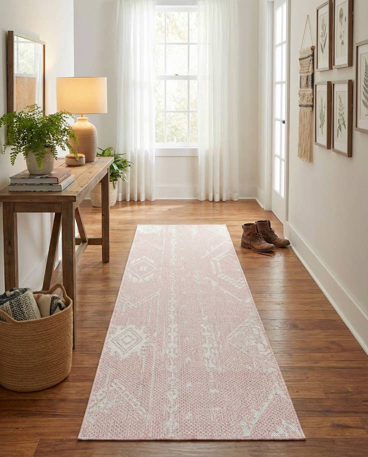 Detail image of 2' x 8' Easy-Clean Bohemian Indoor / Outdoor Runner Rug