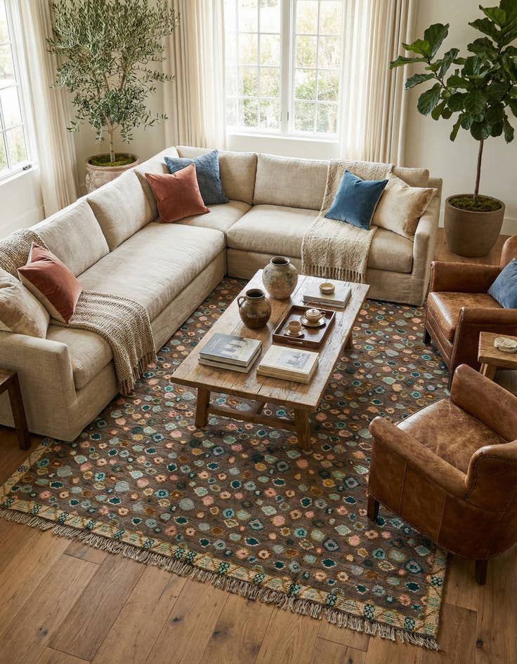 Detail image of 8' 3 x 9' 10  Hand Knotted Darya Wool Rug