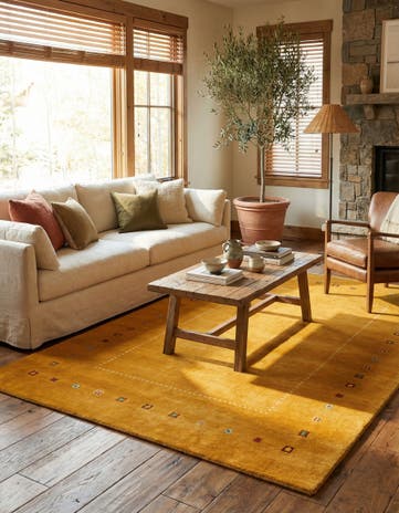 4' 10 x 6' 9 Hand Knotted Gabbeh Wool Rug