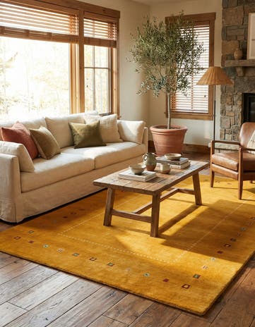 4' 10 x 6' 9 Hand Knotted Gabbeh Wool Rug