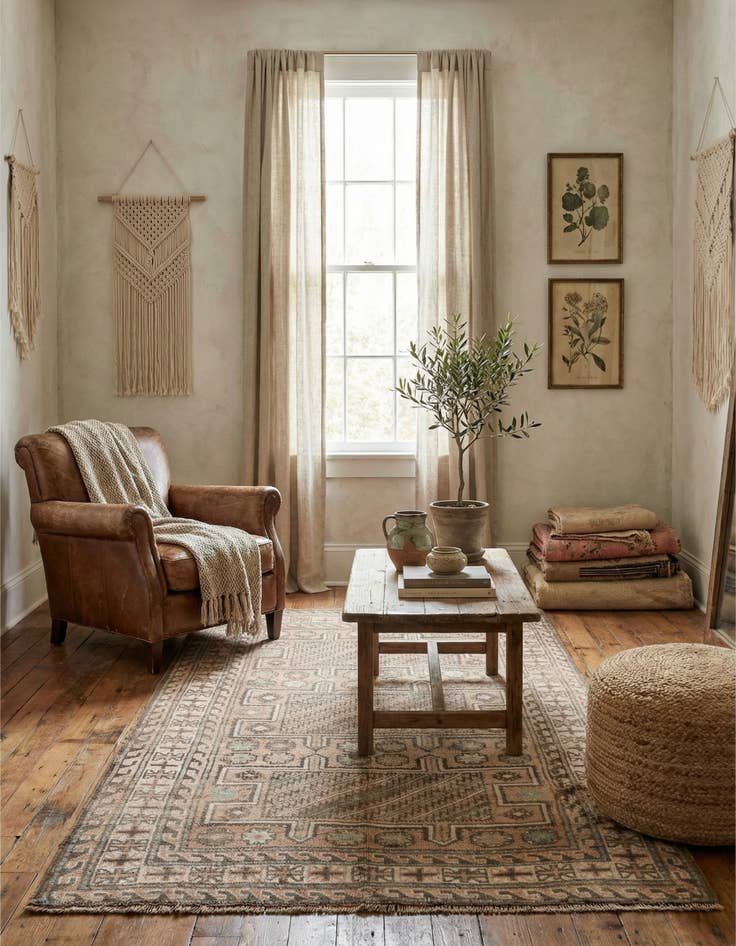 Detail image of 3' 4 x 6' 3  Hand Knotted Ultra Vintage Persian Wool Rug