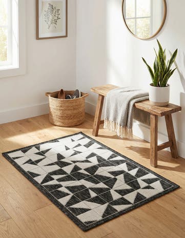 2' x 3' Easy-Clean Modern Indoor / Outdoor Rug
