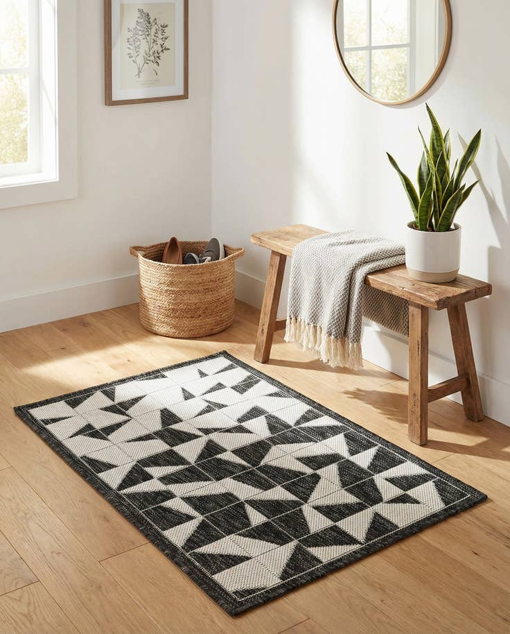 Detail image of 2' x 3' Easy-Clean Modern Indoor / Outdoor Rug