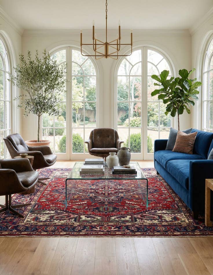 Detail image of  8' x 10' 5 Heriz Wool Rug