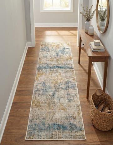 Blue Ivory Deepa Runner Rug