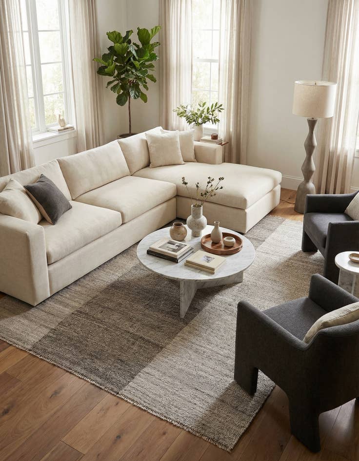 Detail image of 8' 1 x 9' 7  Hand Woven Kilim Modern Wool Rug