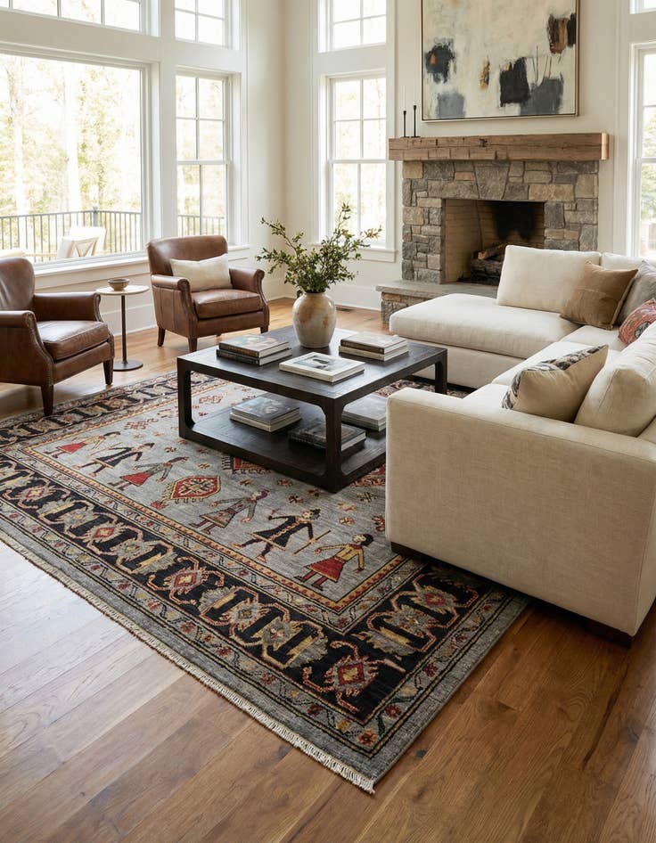 Detail image of  7' 9 x 10' 4  Hand Knotted Darya Wool Rug