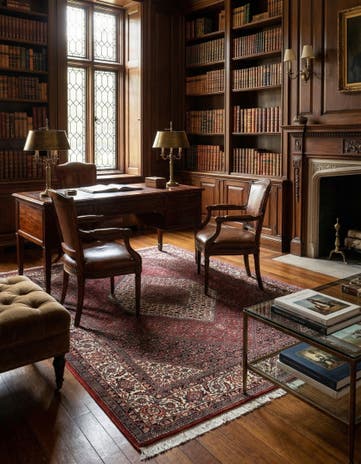 5' 9 x 7' 10 Bidjar With Silk Rug