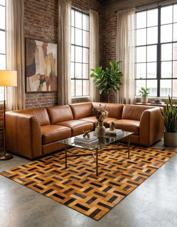 5' x 7' 11 Cowhide - Patchwork Rug