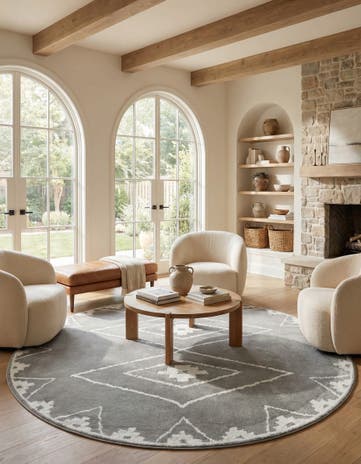 Gray Oslo Round Rug