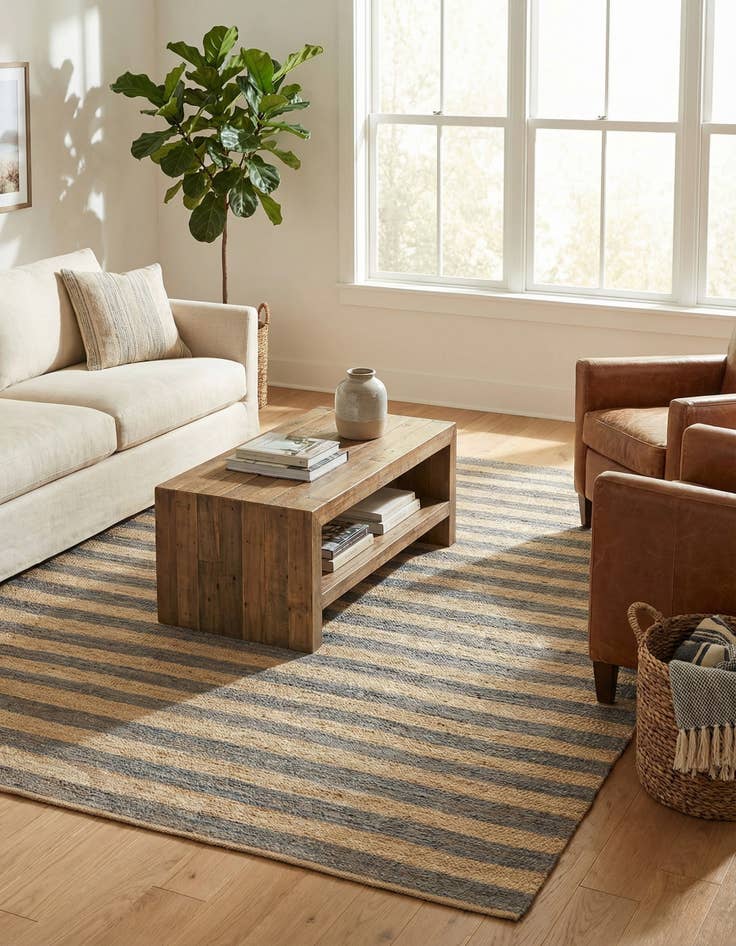 Detail image of 9' x 12'  Hand Braided Jute Rug