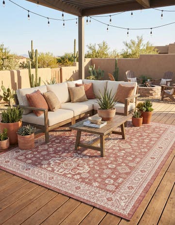 10' x 14' Easy-Clean Aztec Indoor / Outdoor Rug
