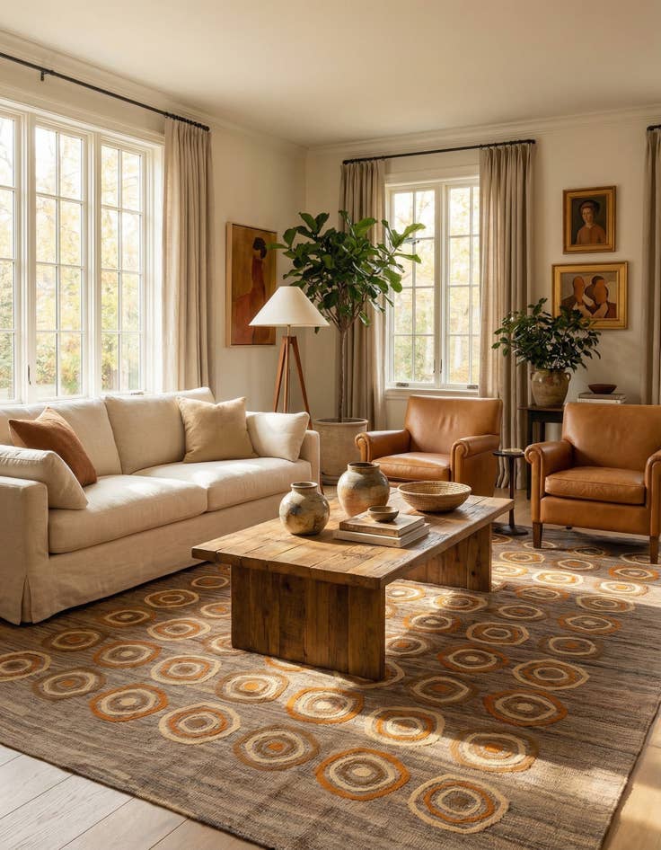 Detail image of 6' 11 x 9' 8  Hand Woven Kilim Modern Rug