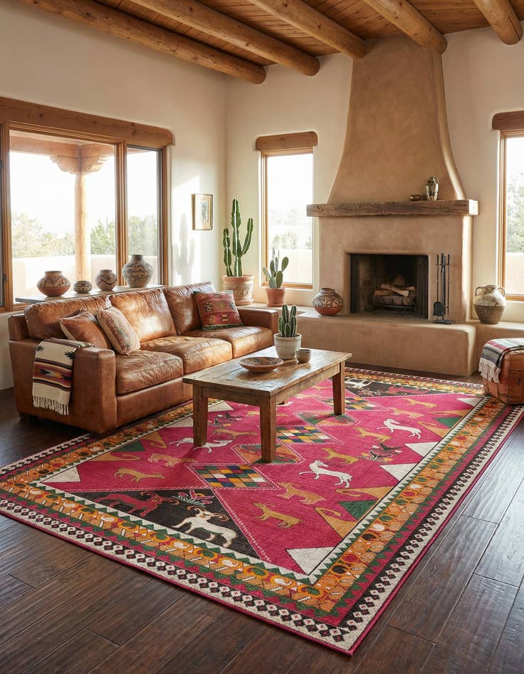 Detail image of 10' 6 x 16' 5 Washable Santa Fe Rug