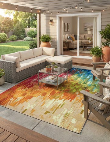 10' x 13' Easy-Clean Modern Indoor / Outdoor Rug