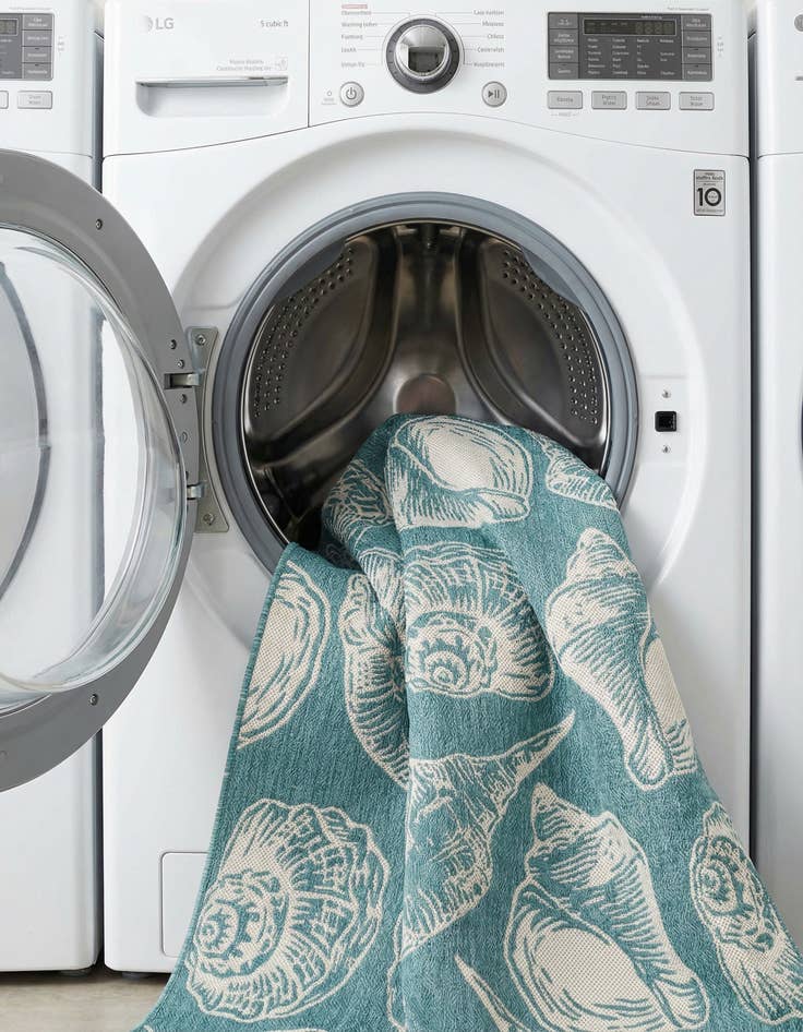 Detail image of 7' 10 x 10'  Washable Coastal Indoor / Outdoor Rug