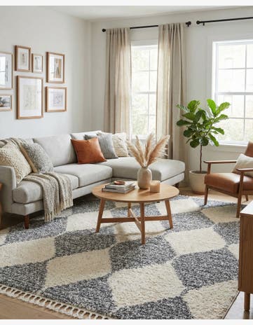 White Serenity Shag Square Rug