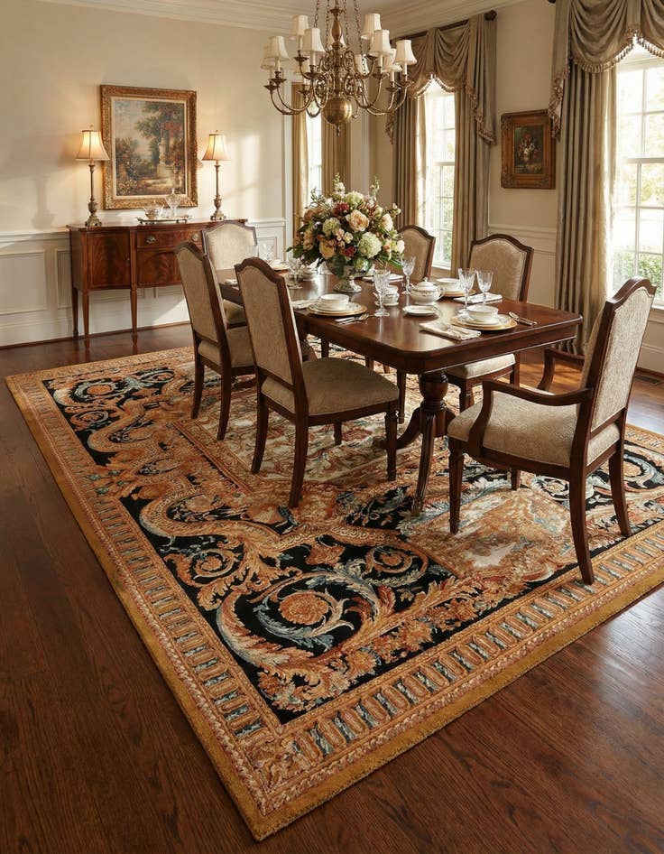 Detail image of 7' 10 x 10' Easy-Clean Traditional Indoor / Outdoor Rug