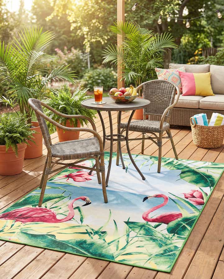4' x 6' Easy-Clean Jill Zarin Caribbean Dominica Indoor / Outdoor Rug