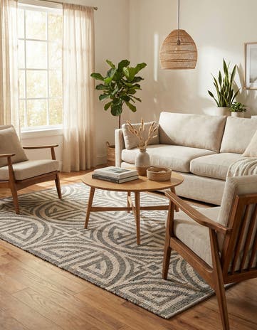 5' 1 x 8' Hand Woven Chenille Jute Rug