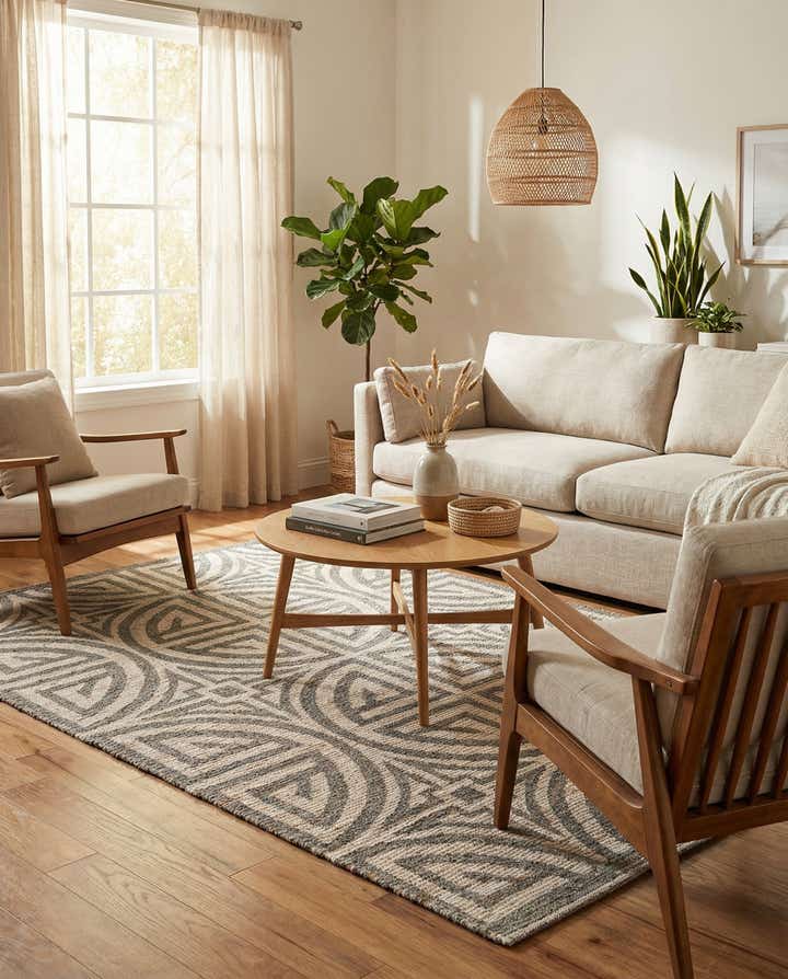 5' 1 x 8' Hand Woven Chenille Jute Rug