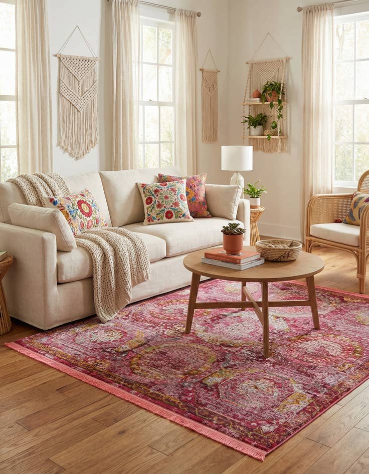 Detail image of  5' 3 x 5' 3 Santiago Square Rug