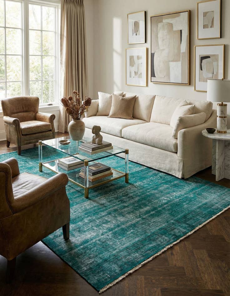 Detail image of 6' 5 x 9' 6  Hand Knotted Ultra Vintage Persian Wool Rug