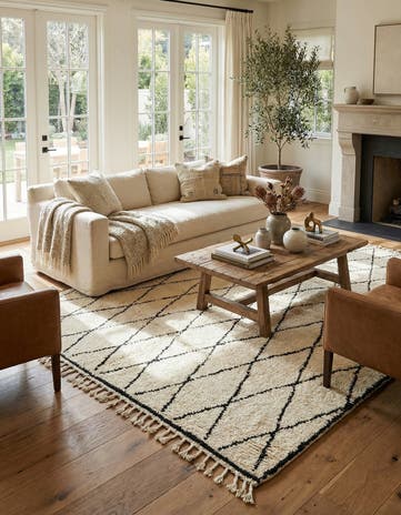 6' 5 x 9' 5 Hand Knotted Moroccan Wool Rug