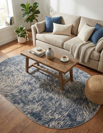 Gray Oasis Oval Rug